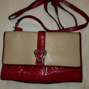 Brighton Red/Ivory Organizer Crossbody Wallet